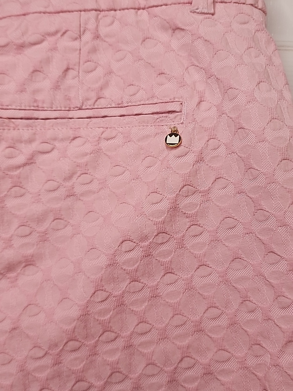 Crown And Ivy Womens Pink Plus Size Mid Rise Textured Scalloped Hem Shorts - Picture 6 of 14
